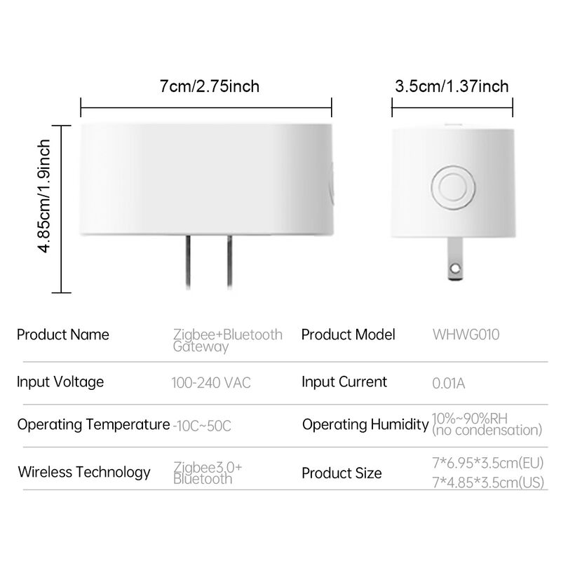 SIXWGH Smart Life Tuyz Zigbee voor Bluetooth Gateway Hub 3-in-1 Multi-Protocol USB-oplader Alexa/Google Home Smart Home Apparaten