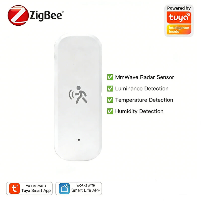 4 in 1 Zigbee Tuya mmWave Radar Human Motion Sensor | Brightness, Temperature, Humidity Detection Smart Sensor