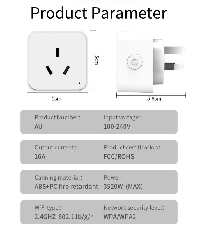 Android-IOS WIFI de Slimme Schakelaar van de de Automatiserings Verre Stop van het Contactdooshuis 0